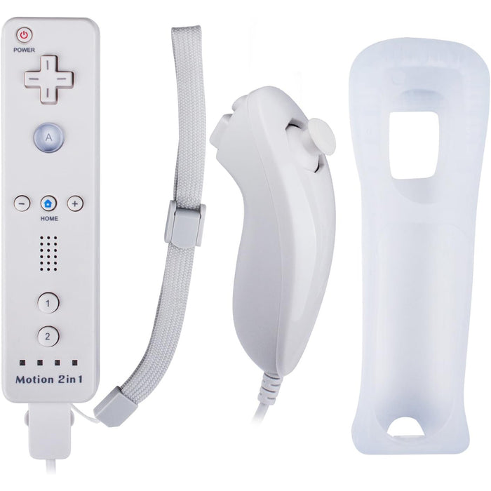 Wii Remote with Built In Wiimote Motion Shock Wii Nunchuk Controller | Compatible Nintendo Wii, Wii U