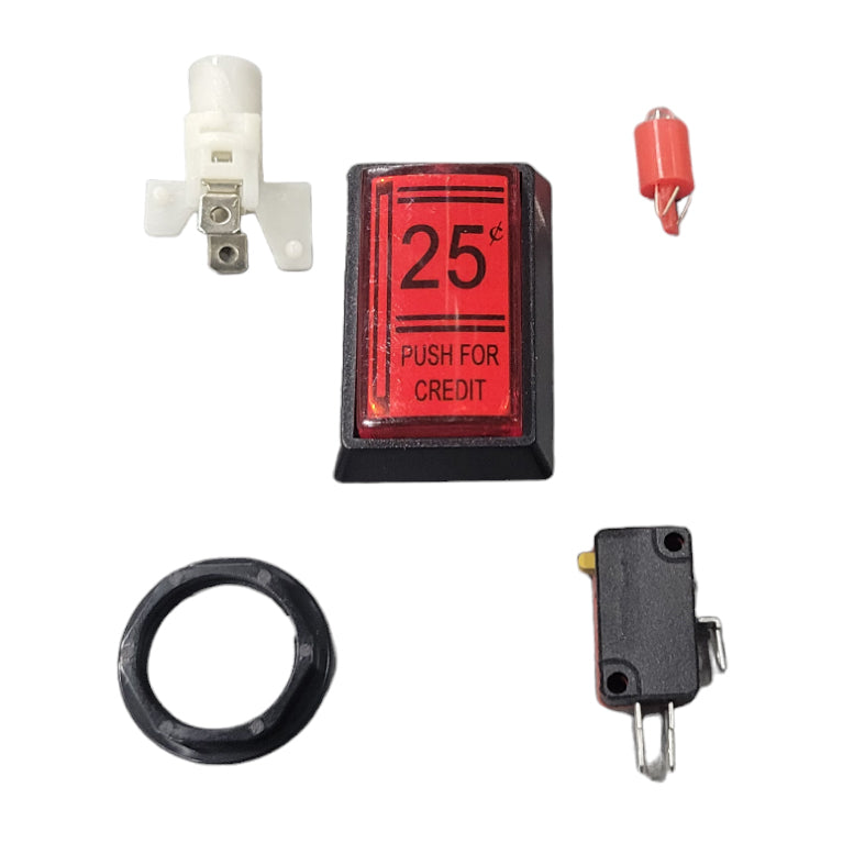 25 Cent Red Push For Credit Arcade LED Button