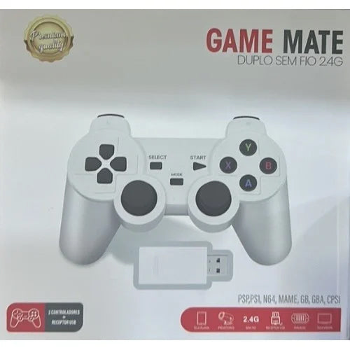 Wireless Gamepad USB 2.4G With 2 Controls For Retro Gaming White Game Mate