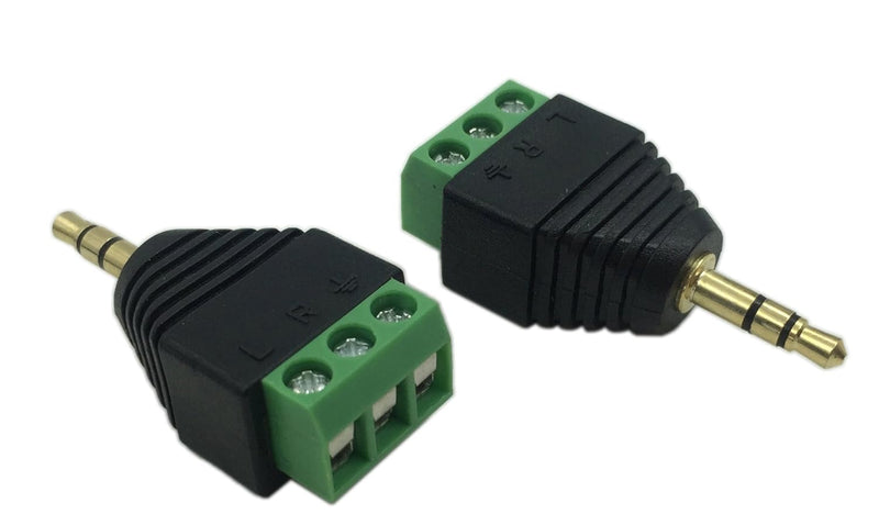 1 Piece - 3.5mm 3 Pole Stereo Audio Video Male to 3 Screw Terminal Female Double Track Headphone Replacement Solderless Balum Converter Adapter