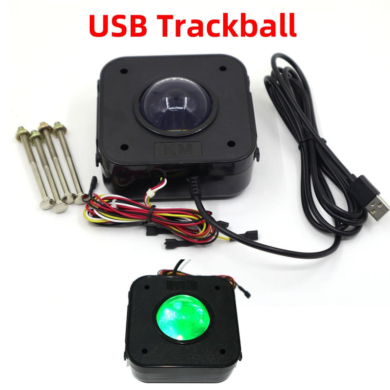 2.25 Inch LED Arcade Game Trackball USB Connection Compatible With PC or Raspberry Pi
