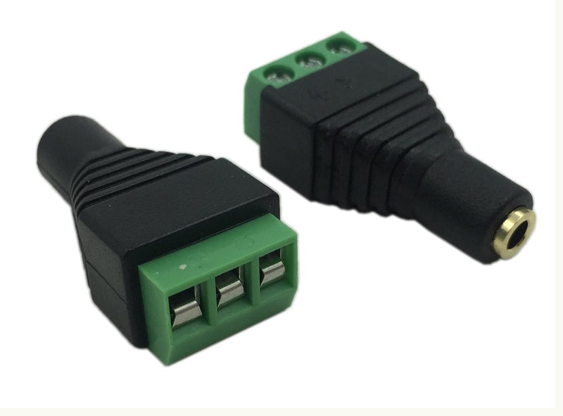 1 Piece - 3.5mm Stereo Audio Video Female to 3 Screw Terminal Female Headphone Balum Converter Adapter