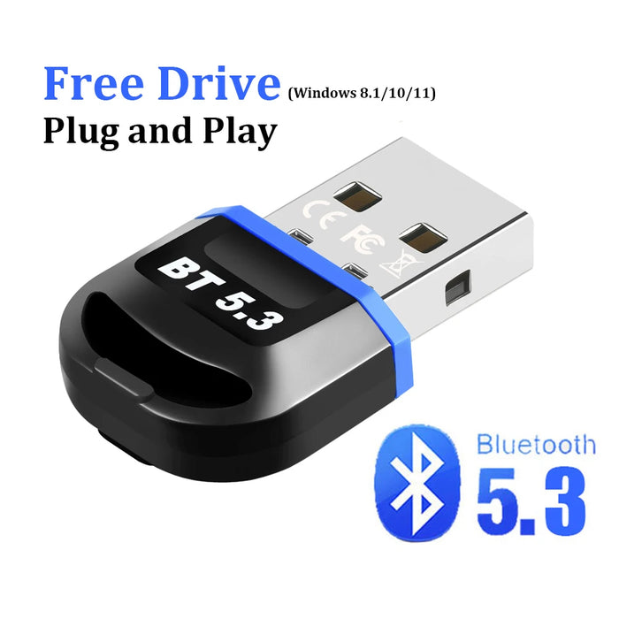 USB 5.3 Bluetooth Adapter Dongle Receiver for Pc Raspberry Pi