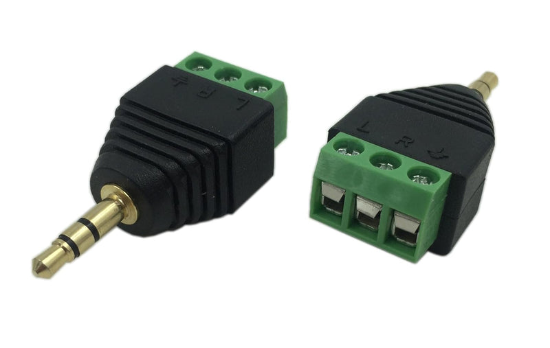 1 Piece - 3.5mm 3 Pole Stereo Audio Video Male to 3 Screw Terminal Female Double Track Headphone Replacement Solderless Balum Converter Adapter
