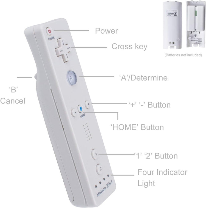 Wii Remote with Built In Wii Motion Shock Wii Nunchuk Controller | Compatible Nintendo Wii, Wii U