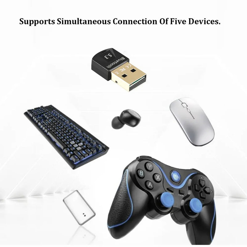 USB 5.3 Bluetooth Adapter Dongle Receiver for Pc Raspberry Pi