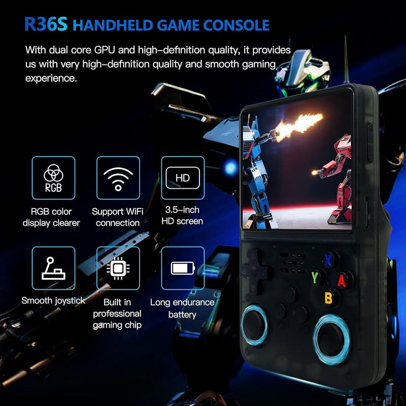 Handheld Game Console Emulator 3.5" Color Screen Linux System 64G TF Card 15000 Classic Games