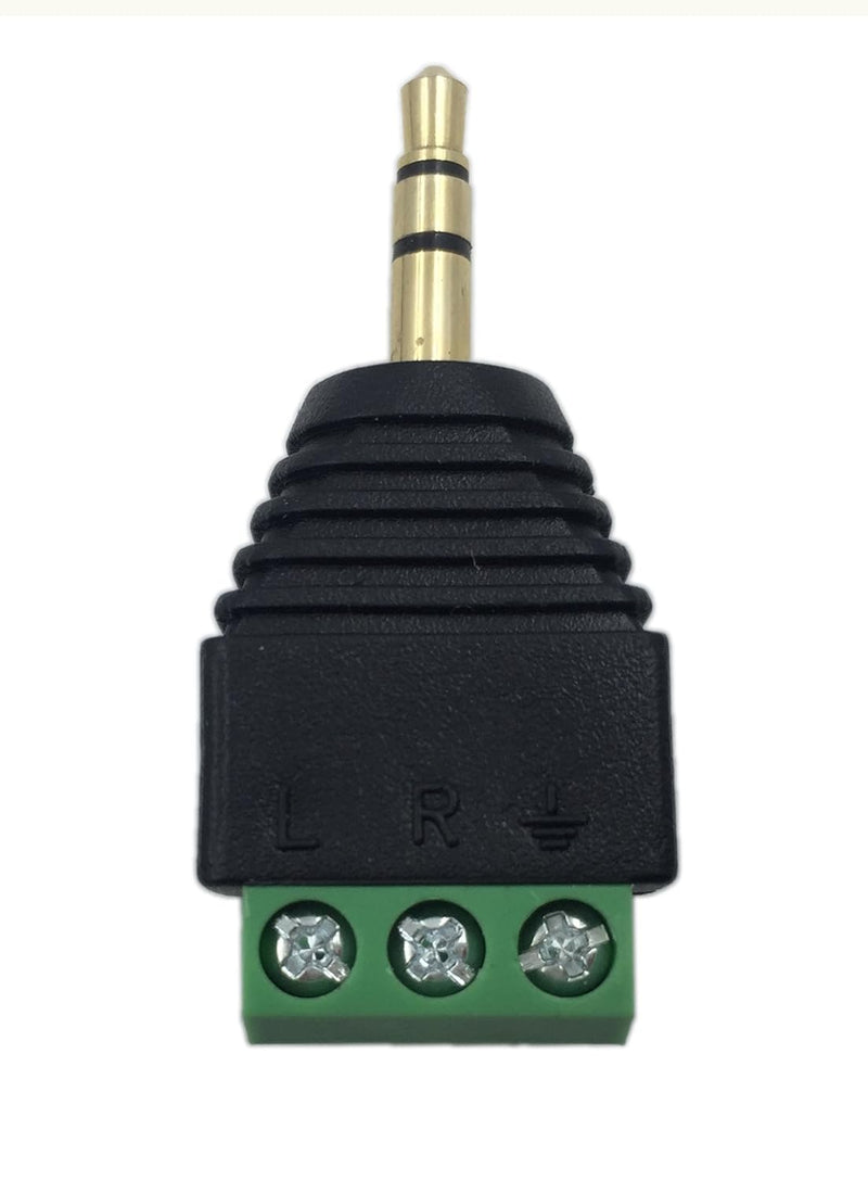 1 Piece - 3.5mm 3 Pole Stereo Audio Video Male to 3 Screw Terminal Female Double Track Headphone Replacement Solderless Balum Converter Adapter
