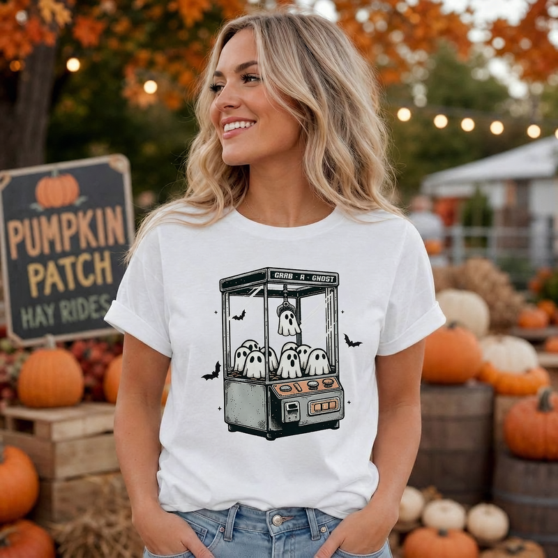 Grab A Ghost Claw Machine Unisex Graphic T-Shirt