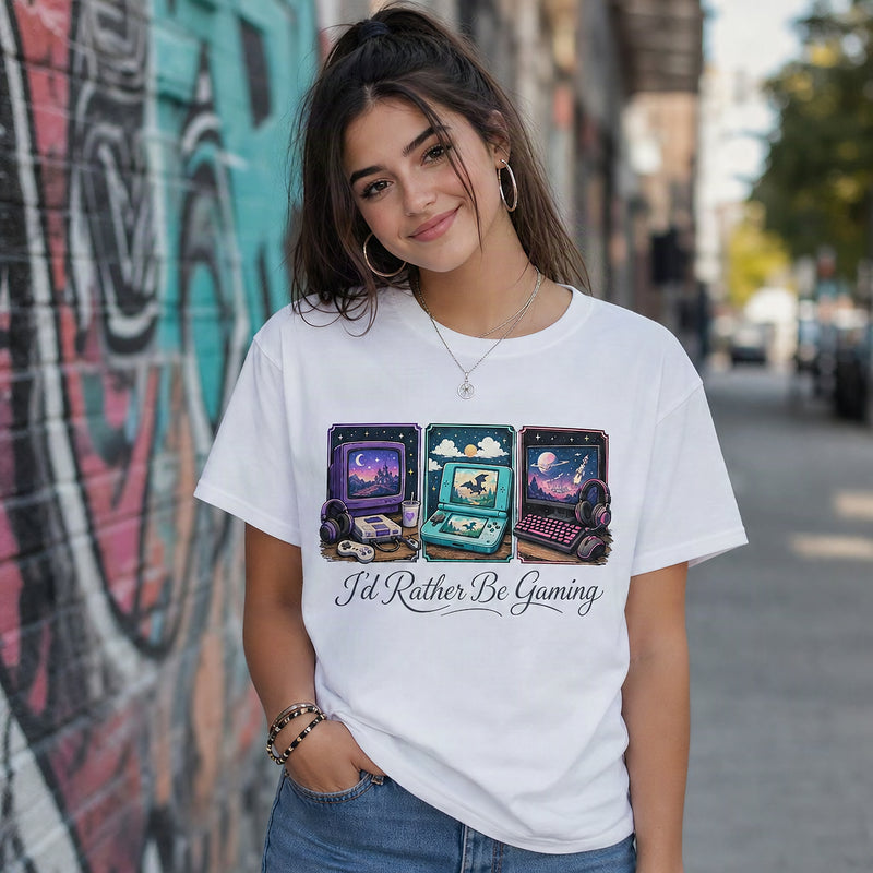 I'd Rather Be Gaming Unisex Graphic T-Shirt