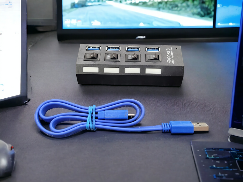 4 Ports USB HUB 2.0 3.0 High Speed USB Splitter Expander Multi-Port Independent Switch