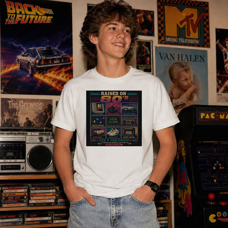 Raised On The 80's Retro Unisex Graphic T-Shirt