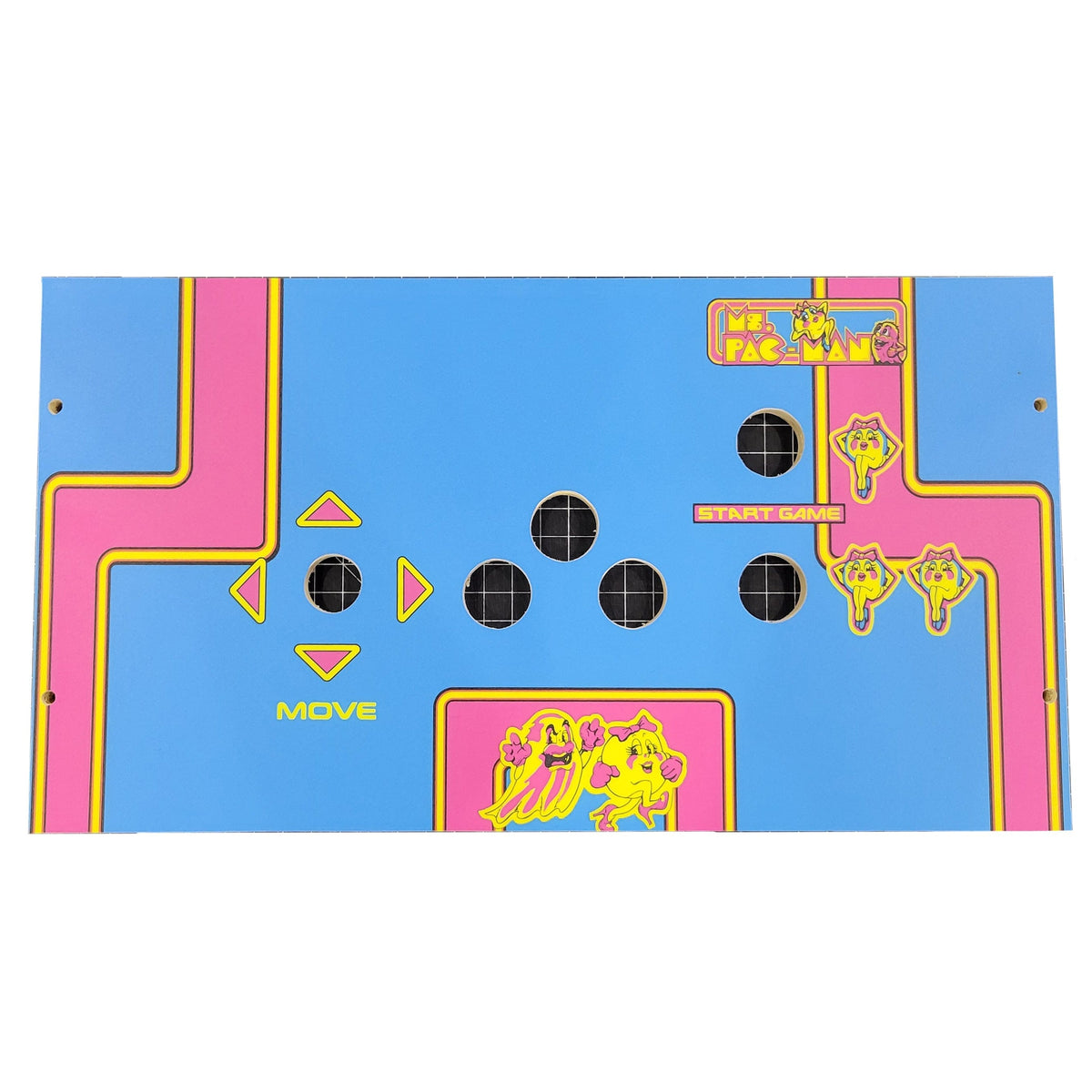 Pacman Machine Controls Sticker Ms Pacman Cabinet Parts | Cabinets Matttroy