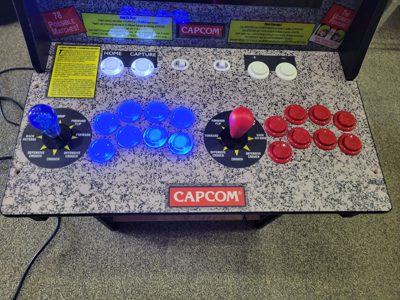 Skinned American Style Street Fighter Replacement CPO Control Deck for Arcade1Up Nintendo Switch Conversion Arcade1Up