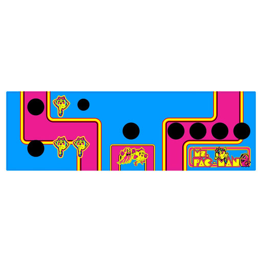Skinned Blue Ms. Pacman Pandora Replacement CPO Control Deck for Arcade1Up PartyCade Arcade1Up
