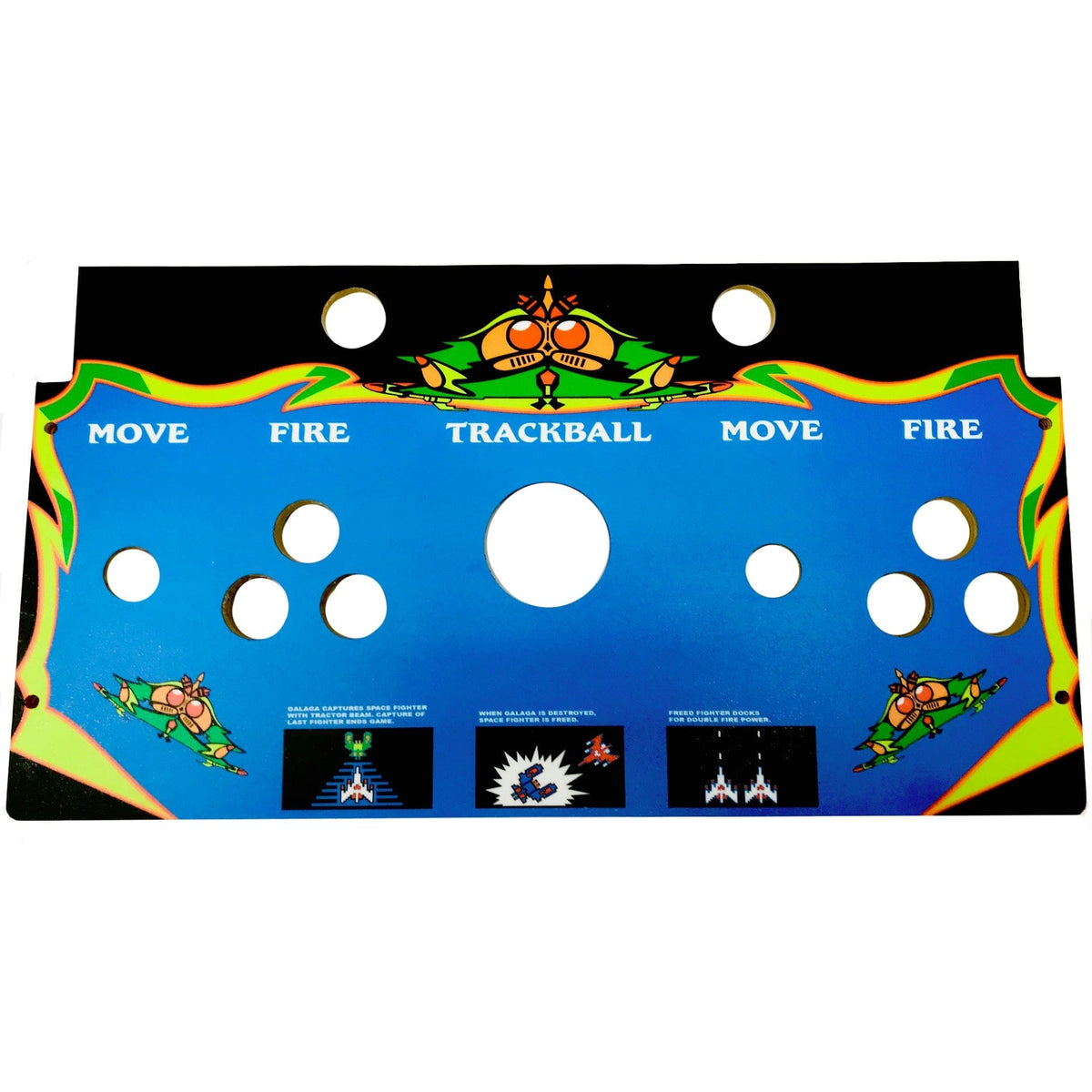 Skinned Galaga 2 Player With Trackball Replacement Control Deck