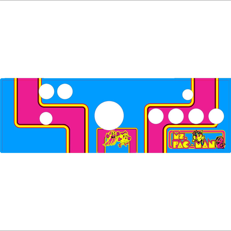 Skinned Ms Pacman Blue Trackball Pandora Replacement CPO Control Deck for Arcade1Up PartyCade Arcade1Up