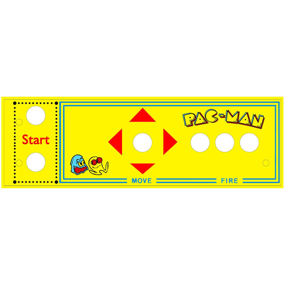 Button Replacement Pacman Skinned Pacman 60 in 1 Replacement CPO Control Deck for Arcade1Up Part ...