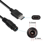 DC Power Supply Plug Adapter Female 5.5x2.1mm To USB C Power Cable Cables