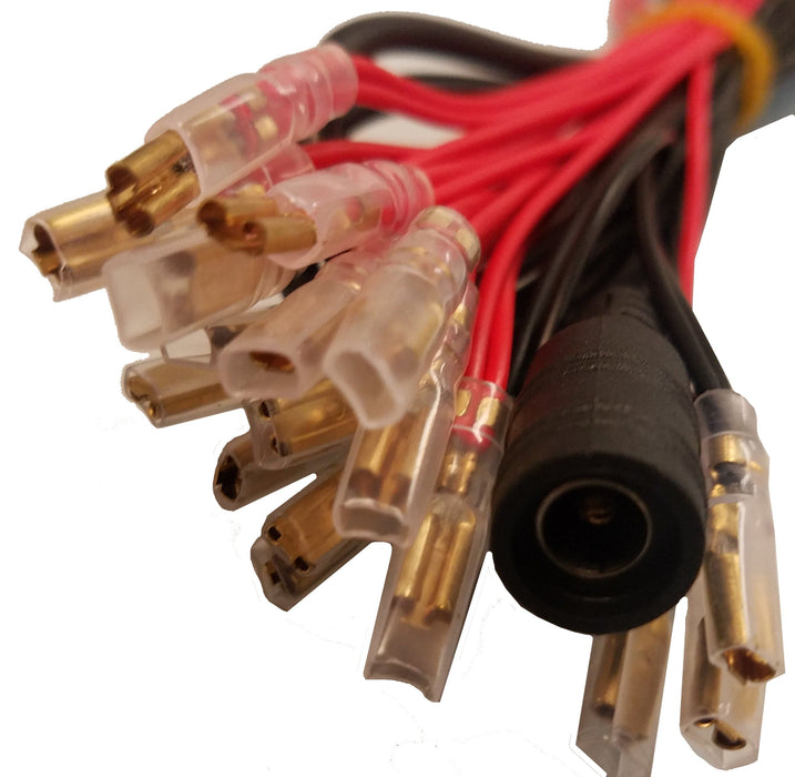 Power Wiring Harness Up To 18 Arcade Led Lighted Buttons w/ 5.5x2.1mm Barrel Connector 2.8mm (0.110") Connectors Cables