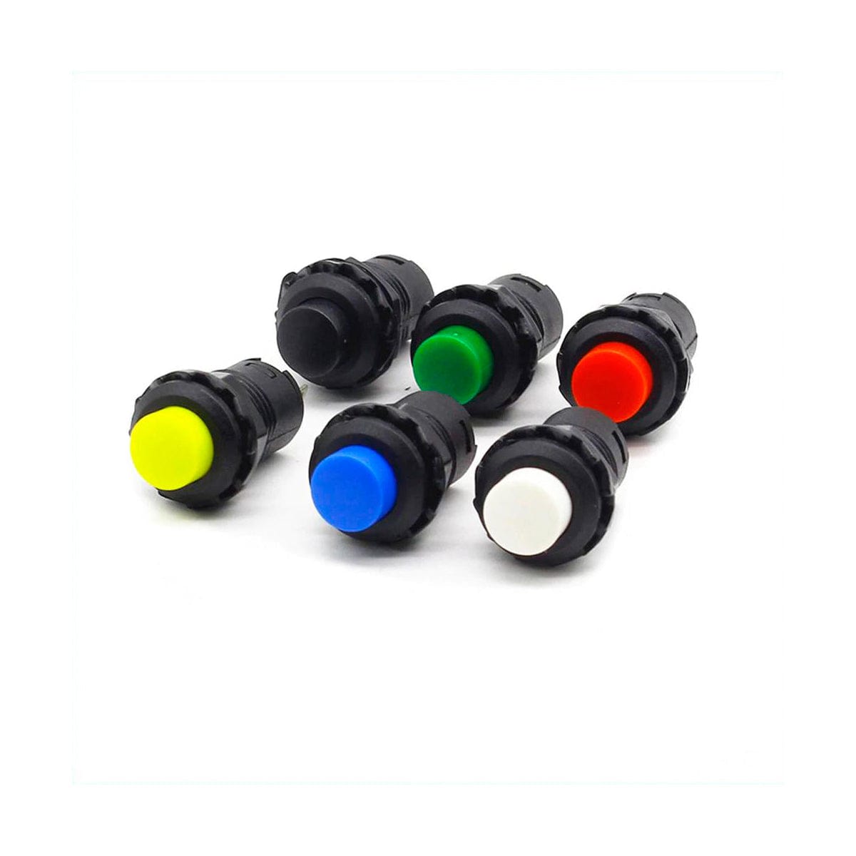 Color Button Push Button Module 12mm 0.110 Terminal Push Button 6 Colors Locking — DIY Retro Arcade
