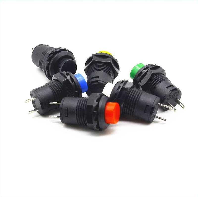 12mm 0.110 Terminal Push Button 6 Colors Momentary Control Panel