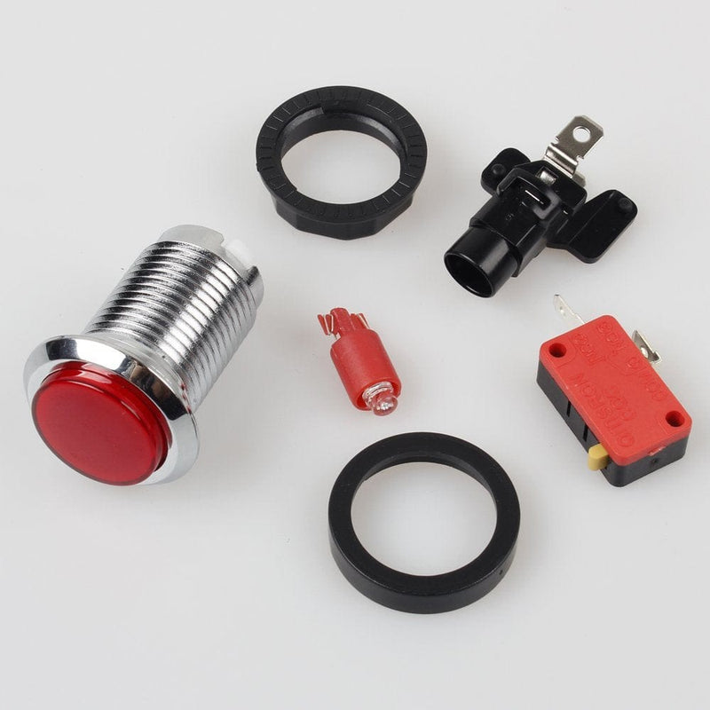 American Style Chrome Plating 24mm Hole Illuminated Push Buttons With Micro Switch Control Panel