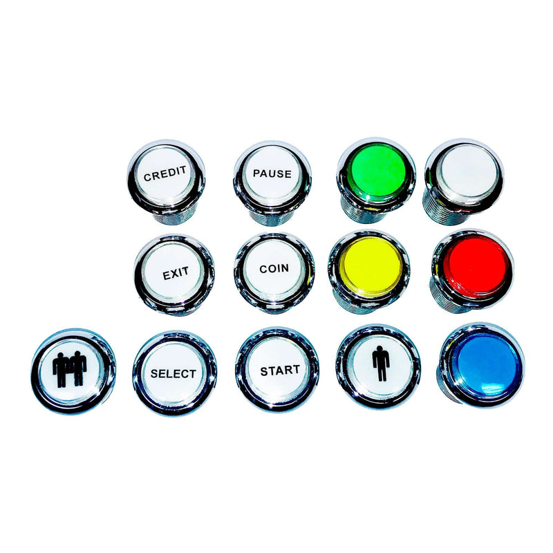 American Style Chrome Plating 24mm Hole Illuminated Push Buttons With Micro Switch Control Panel