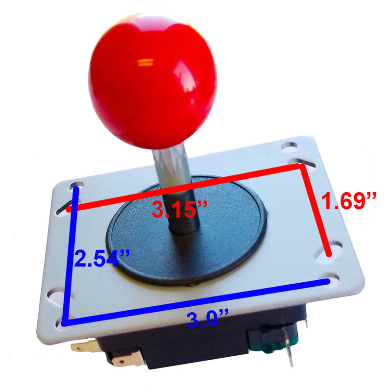 Classic Arcade Joystick Red Ball Design for 8 and 4 Way Game Play