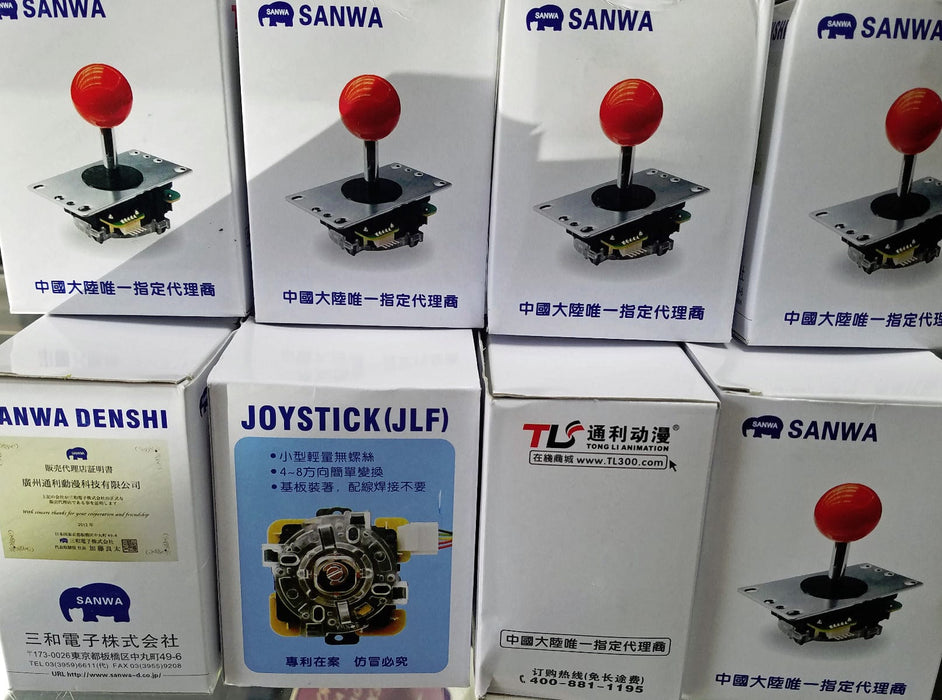 Original Sanwa JLF-TP-8YT Joystick With 8pcs of OBSF-30 Sanwa Buttons For  1up Arcade Cabinet MAME DIY Black＿並行輸入 通販
