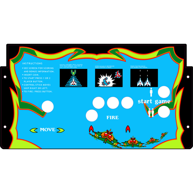 Galaga Arcade1Up Fully Assembled Drop In Panel For Pandora