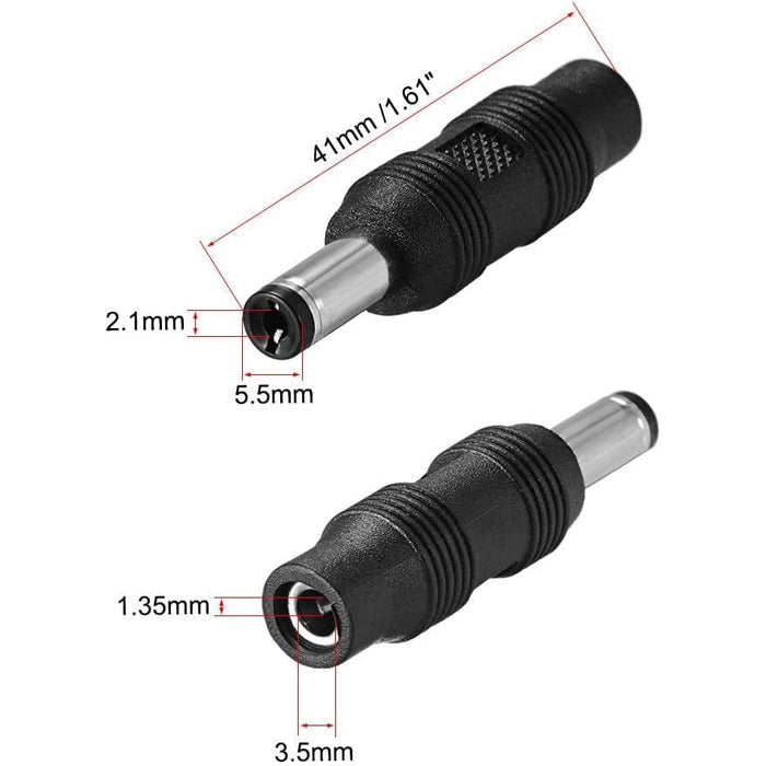 5.5mm x 2.1mm Male Plug to 3.5mm x 1.35mm Female Jack Converter Power