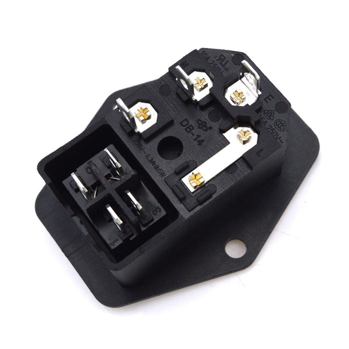 Inlet Module Plug 5A Fuse Switch Male Power Socket 10A 250V 3 Pin IEC320 C14 Power